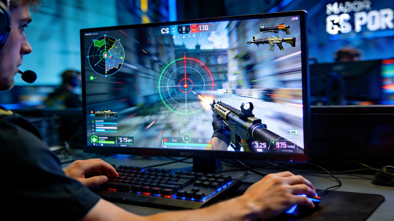 CS:GO Major锦标赛决赛，选手专注操作的第一视角